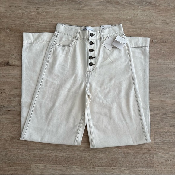Zara Denim - Zara Women’s Cream Wide Leg Jeans